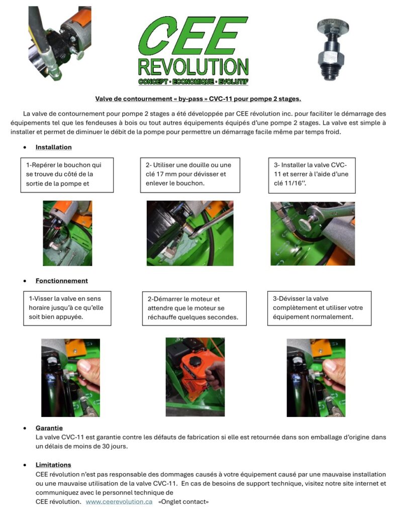 VALVE CVC-11 INSTRUCTION